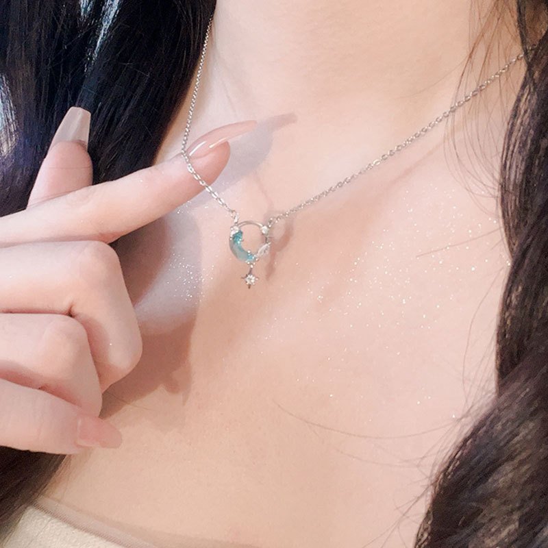 Moonstone Ocean Necklace Silver - 6353SV