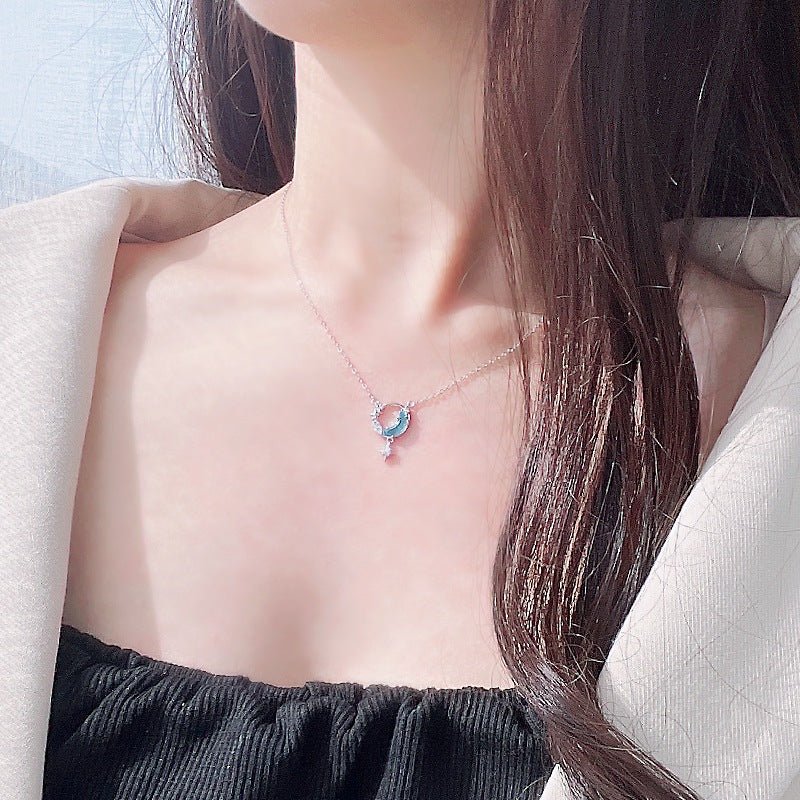 Moonstone Ocean Necklace Silver - 6353SV