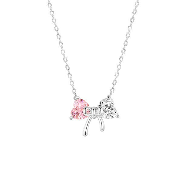 CDE Crystal Bow Silver Necklace CDE6325PI