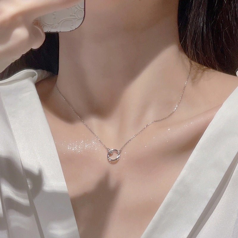 Eternal Heart Planet Necklace Silver