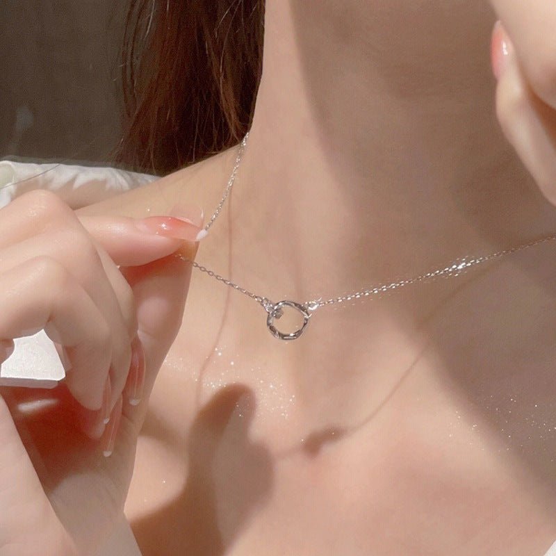 Eternal Heart Planet Necklace Silver