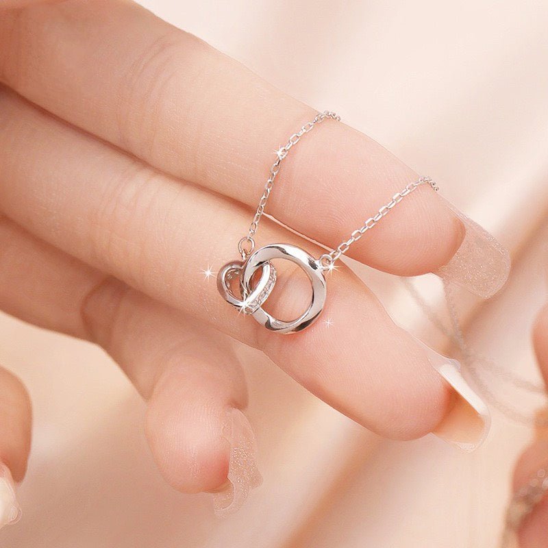 Eternal Heart Planet Necklace Silver