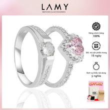 Nhẫn đôi bạc LAMY Couple Wedding Rings Silver CDE8195PI & CDE8242SV