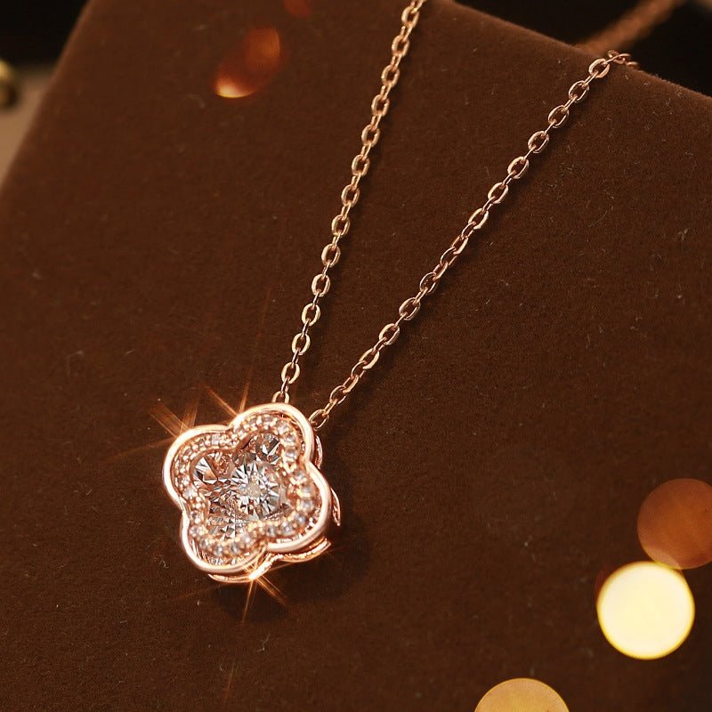 Clover Natural South Africa Diamond Necklace Silver