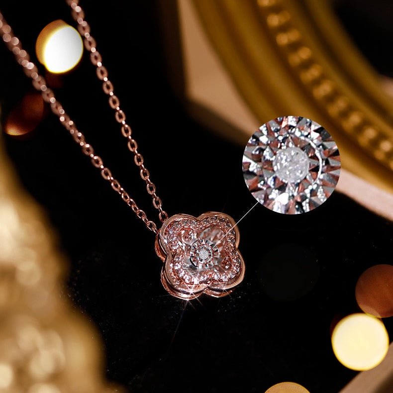 Clover Natural South Africa Diamond Necklace Silver