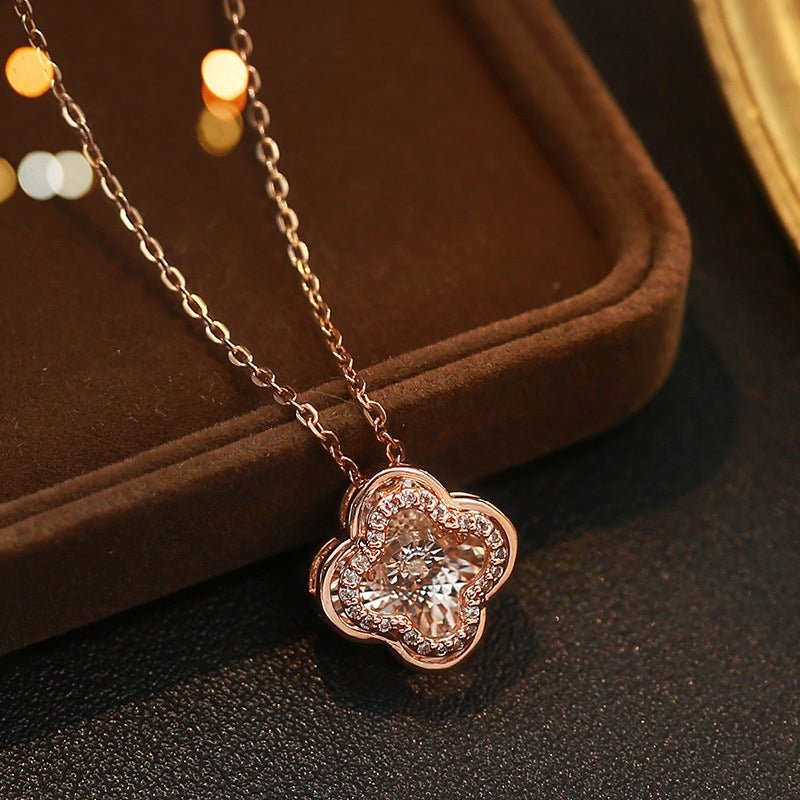 Clover Natural South Africa Diamond Necklace Silver