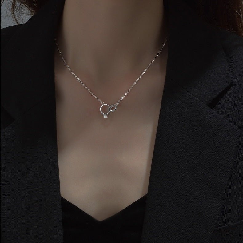 Pair of Rings Necklace Silver