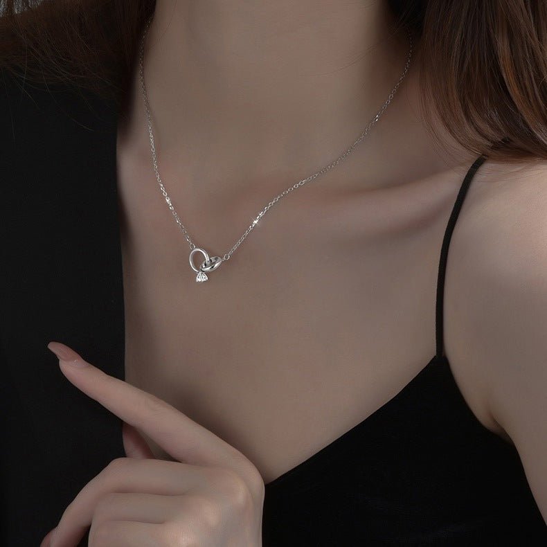 Pair of Rings Necklace Silver
