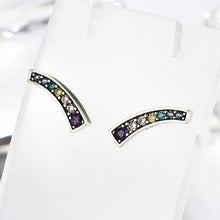 Khuyên tai LAMY Colorful crystal rainbow earrings CDE3156SV
