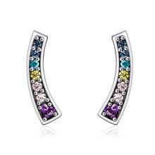 Khuyên tai LAMY Colorful crystal rainbow earrings CDE3156SV