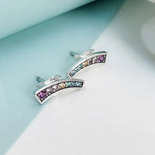Khuyên tai LAMY Colorful crystal rainbow earrings CDE3156SV