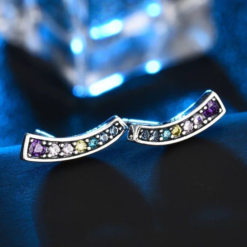 Colorful Crystal Rainbow Earrings