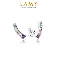 Khuyên tai LAMY Colorful crystal rainbow earrings CDE3156SV
