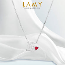 Dây chuyền LAMY Pink Heart Moon Pendant Necklace Silver CDE6229RD