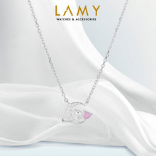 Dây chuyền LAMY Pink Heart Moon Pendant Necklace Silver CDE6229PI