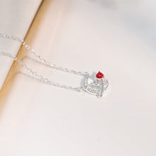 Dây chuyền LAMY Pink Heart Moon Pendant Necklace Silver CDE6229PI