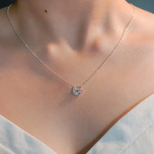 Dây chuyền LAMY Pink Heart Moon Pendant Necklace Silver CDE6229PI