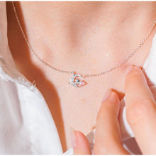 Dây chuyền LAMY Pink Heart Moon Pendant Necklace Silver CDE6229PI