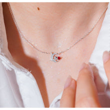 Dây chuyền LAMY Pink Heart Moon Pendant Necklace Silver CDE6229RD