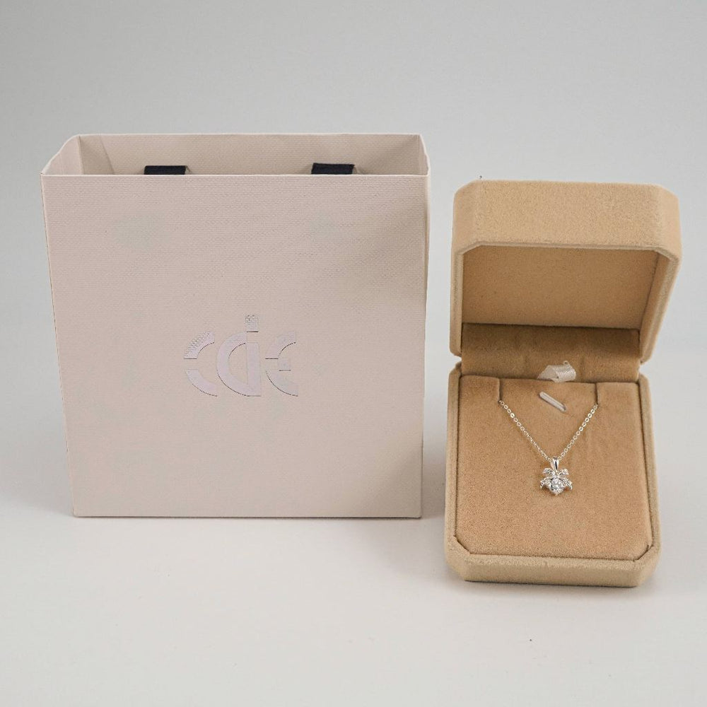 Bow Pendant Necklace Silver