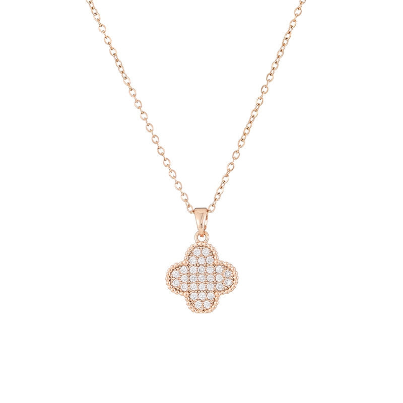 CDE Lucky Four Leaf Necklace in Rose Gold CDE6385RG