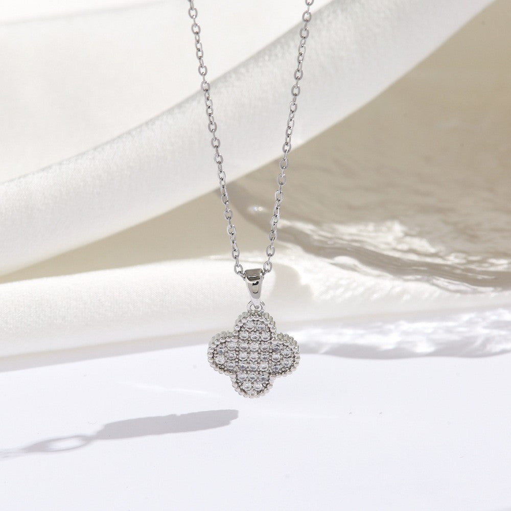 Lucky Four Leaf Necklace Silver