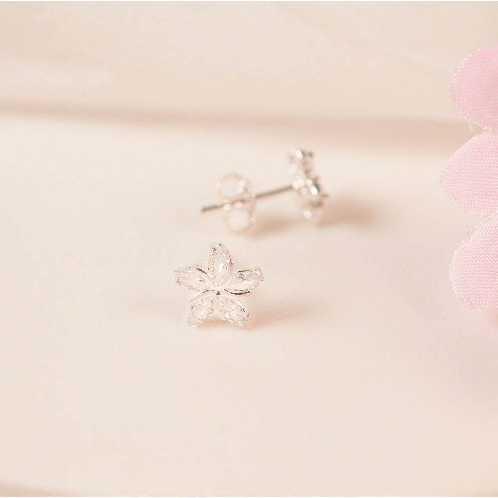 Windmill Flower Earrings Silver