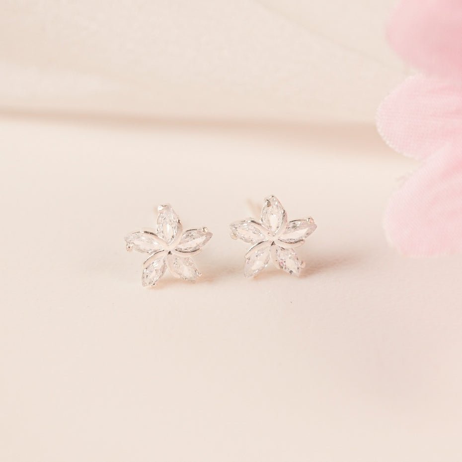 Windmill Flower Earrings Silver