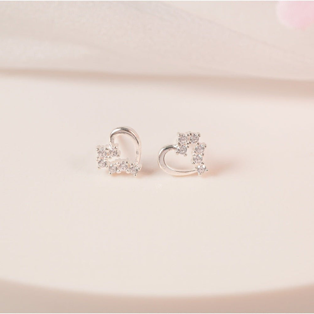 Sweet Heart Earrings Silver - 3217SV