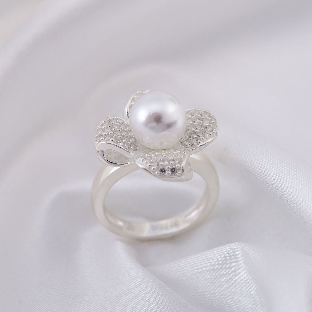 Flower Pearl Ring Silver - 8220SV
