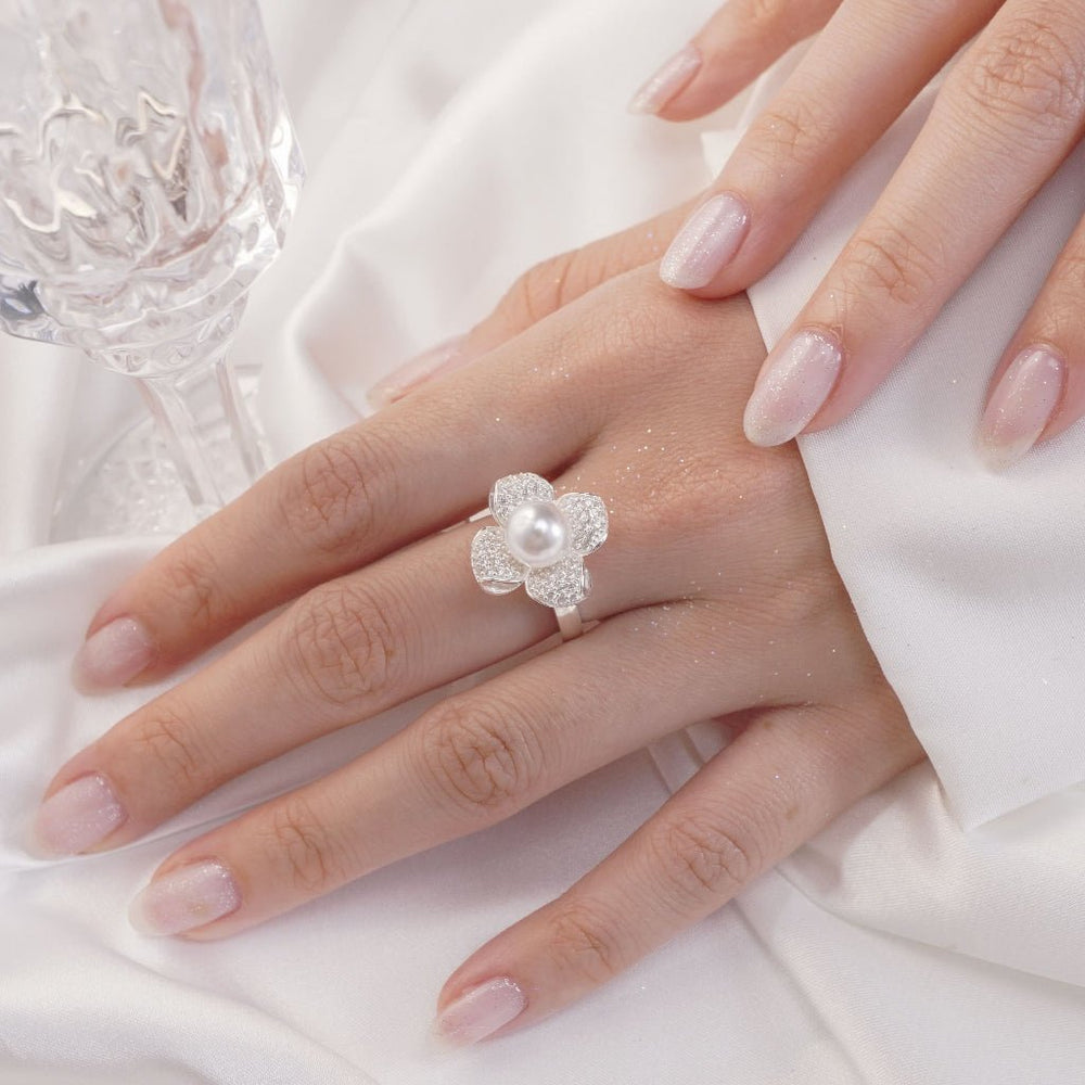 Flower Pearl Ring Silver - 8220SV