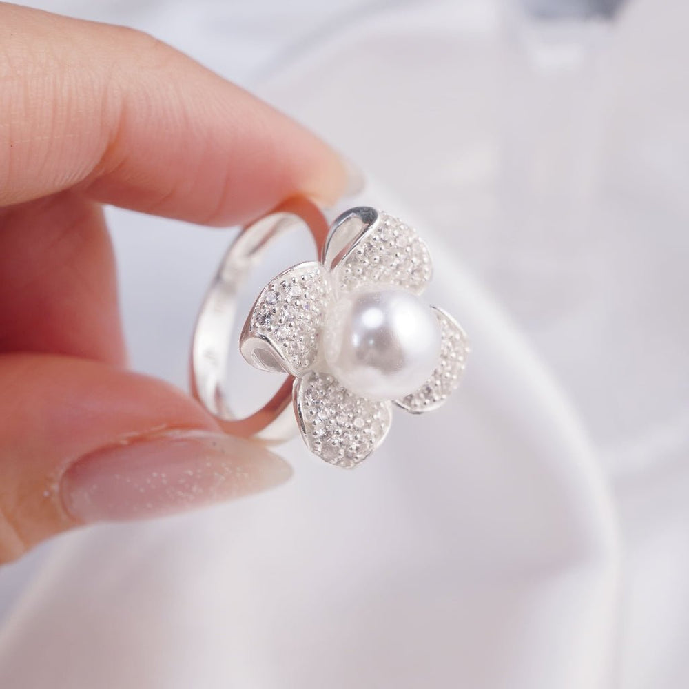 Flower Pearl Ring Silver - 8220SV
