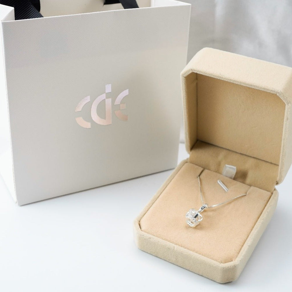 Crown Charm Necklace Silver