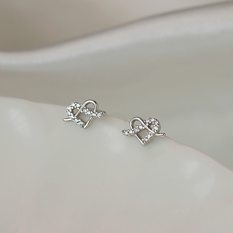 Infinity Heart Earrings Silver