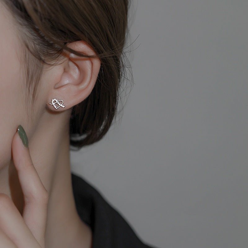 Infinity Heart Earrings Silver