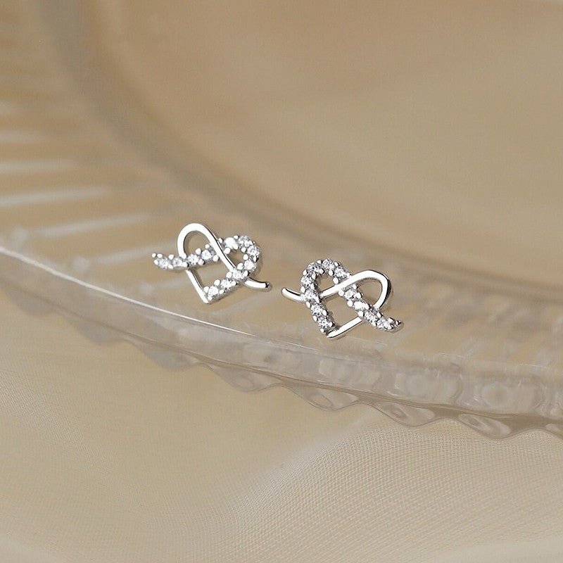 Infinity Heart Earrings Silver