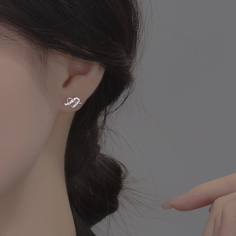 Infinity Heart Earrings Silver