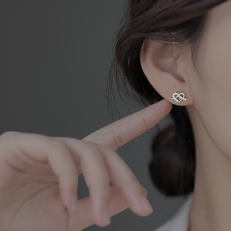 Infinity Heart Earrings Silver