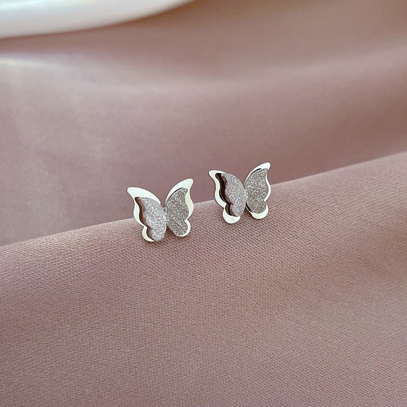 Charming Butterfly Earrings Silver
