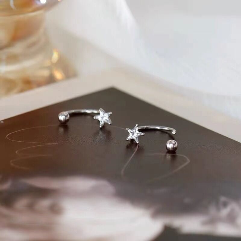 Twinkle Star Earrings Silver