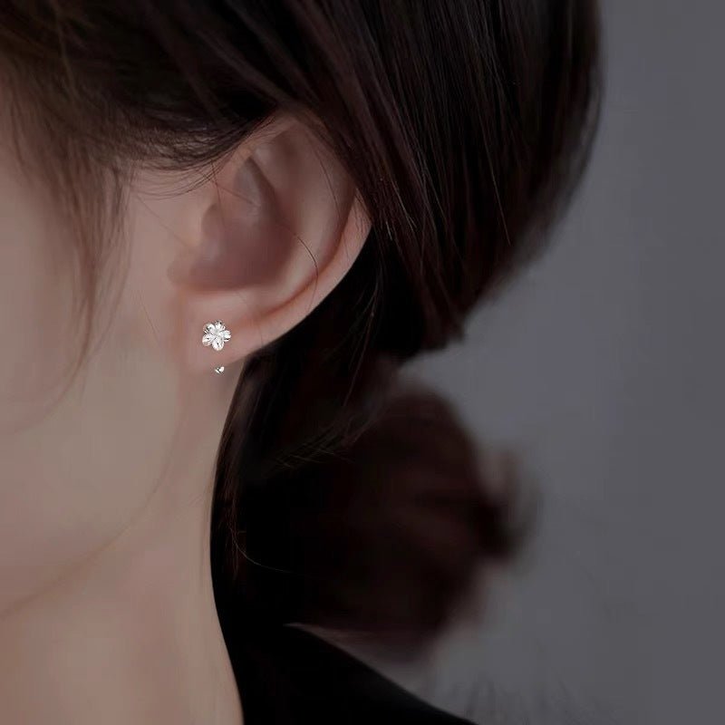 Plumeria Flower Earrings Silver - 3273SV