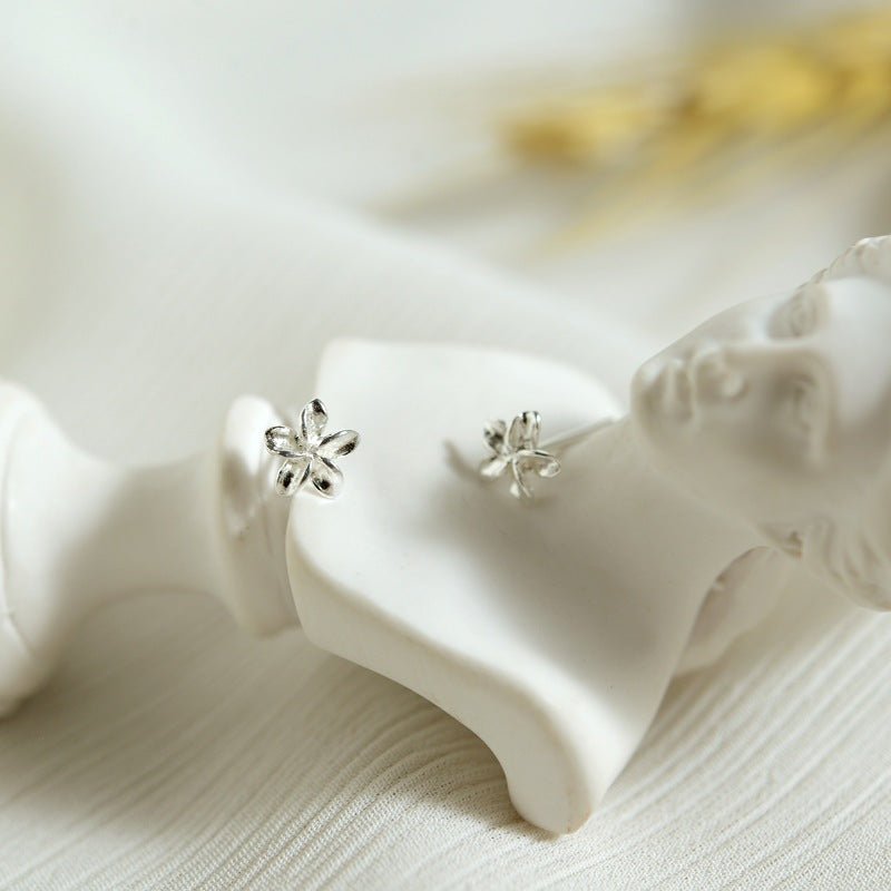 Plumeria Flower Earrings Silver - 3273SV