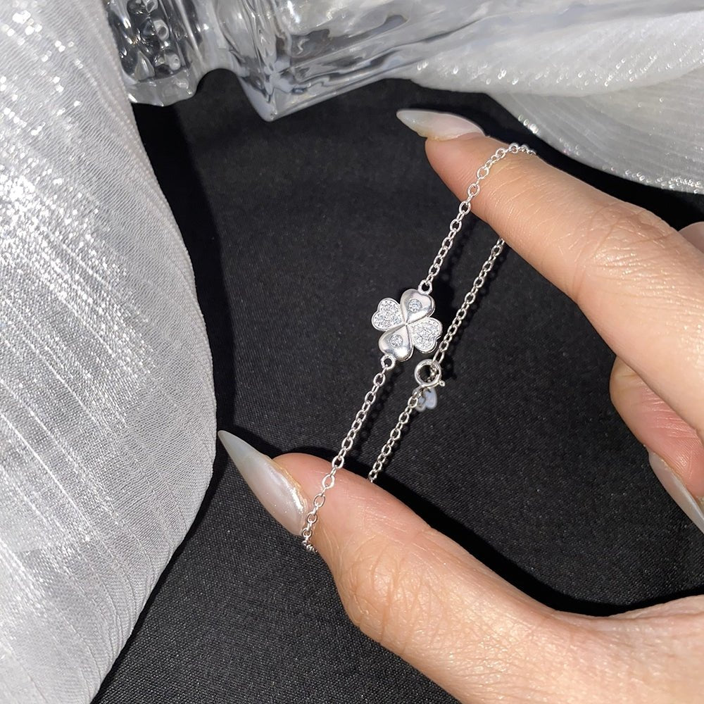 Lucky Leaf Clover Bracelet Silver