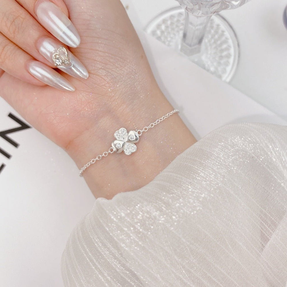 Lucky Leaf Clover Bracelet Silver