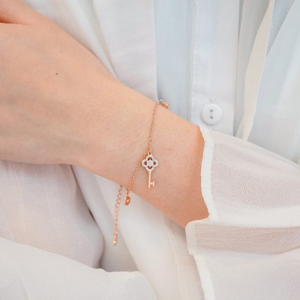 Flower Key Bracelet Rose Gold