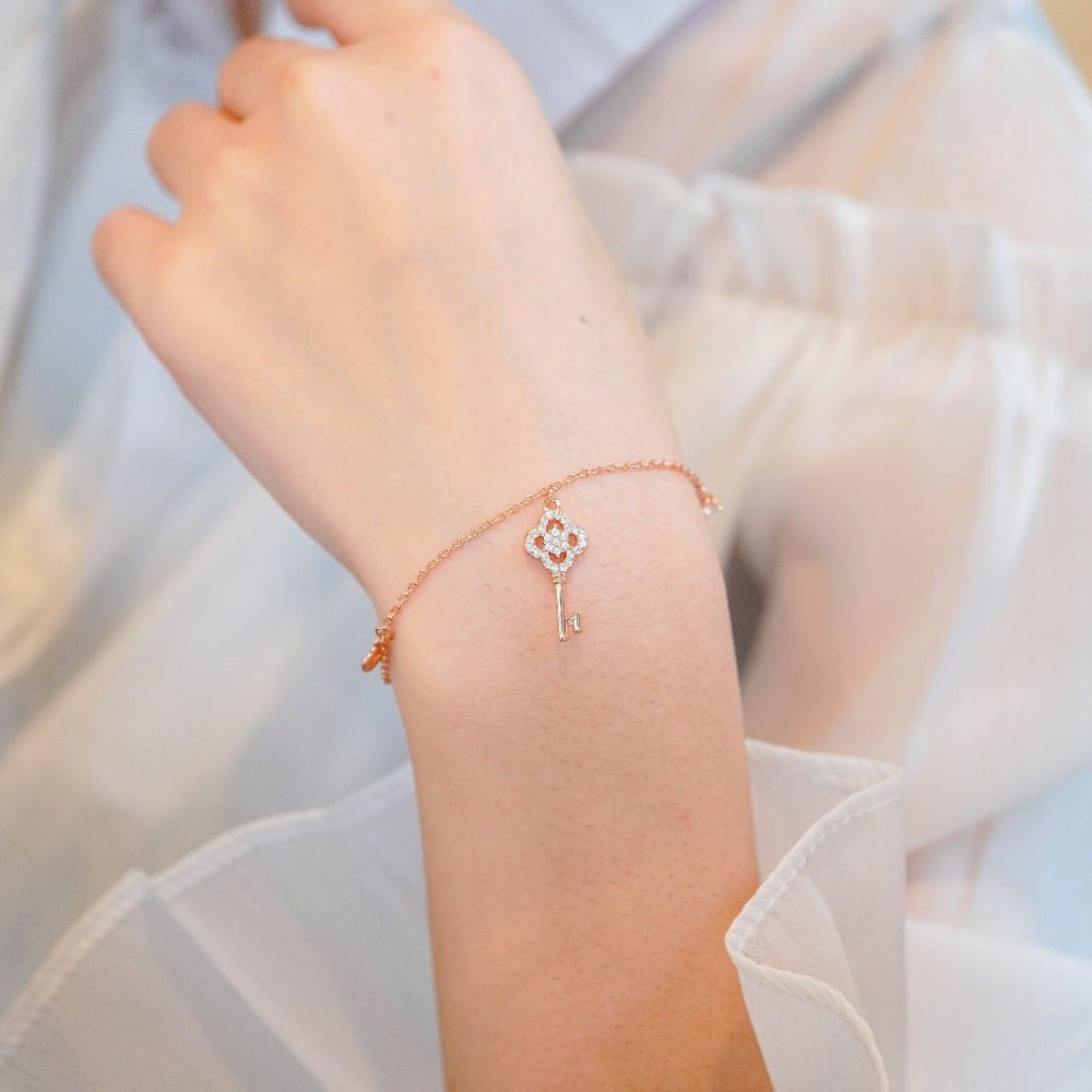 Flower Key Bracelet Rose Gold