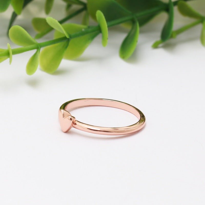 Sparkling Freehand Heart Ring Rose Gold