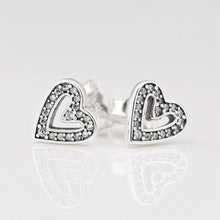 Khuyên tai LAMY Sparkling Freehand Heart Stud Silver Earrings CDE3276SV