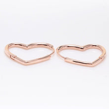 Khuyên tai LAMY Sterling Silver Small Heart Hoop Rose Gold Earrings CDE3274RG