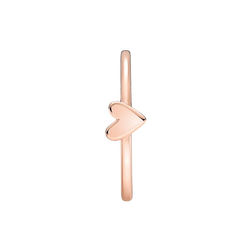 Sparkling Freehand Heart Ring Rose Gold, đai nhẫn trơn mảnh